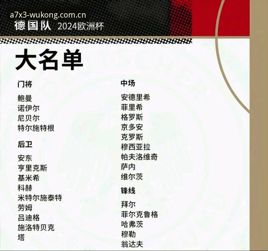 德国队世界杯大名单解析：诺伊尔回归与年轻力量，悟空体育AppiOS版观赛必备指南